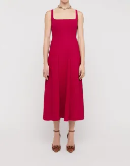 Scanlan Theodore Crepe Knit Square Neck Dress in Raspberry Size S / Au 8 for rent on The Volte - image 1