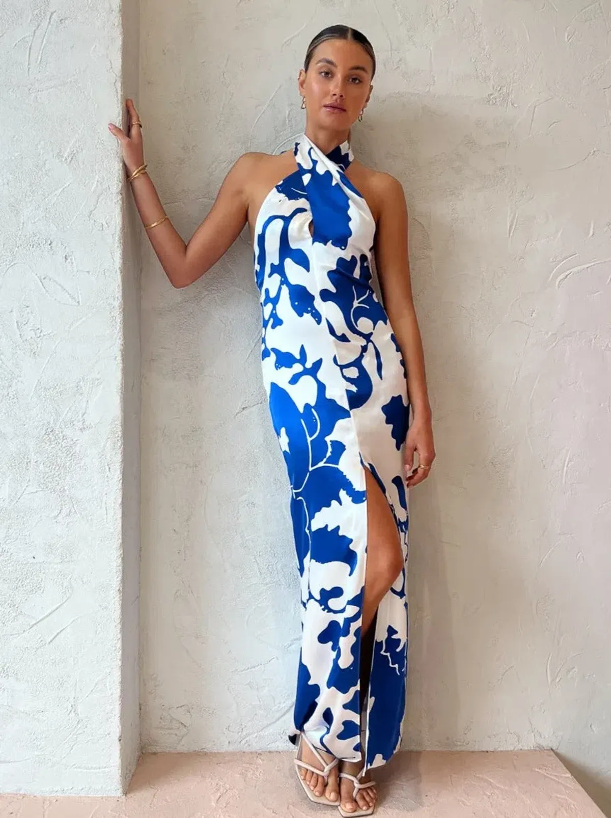 Sir the Label Esme Halter Dress Print Size 1 / Au 8 - Image 1