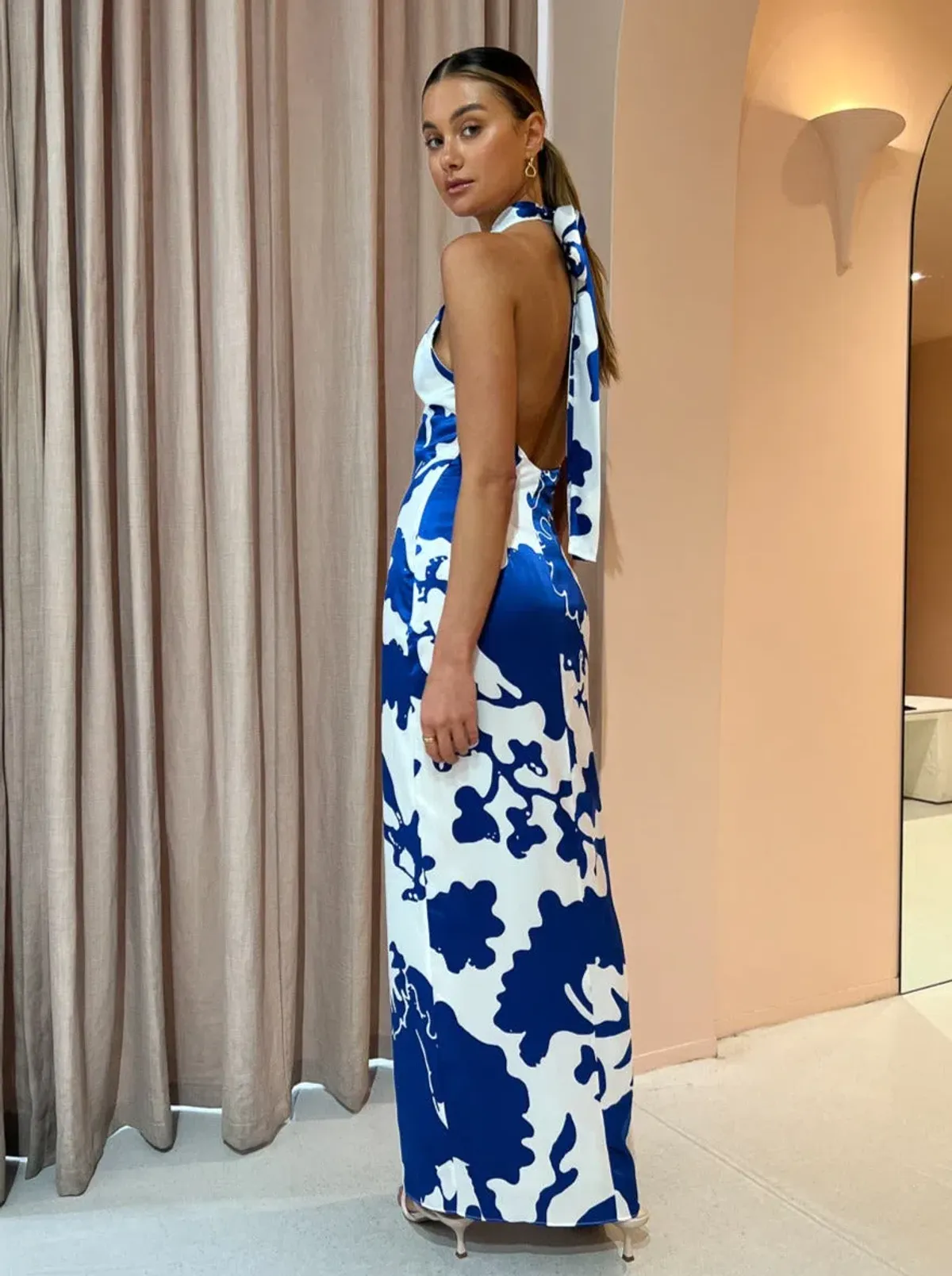 Sir the Label Esme Halter Dress Print Size 1 / Au 8 - Image 3