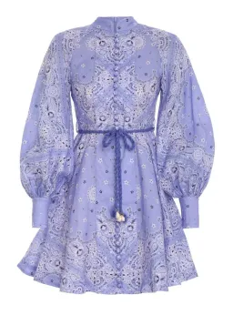 Zimmerman Violet Button Up Mini Dress in Cornflower Bandana Print Size 1 / Au 10 for rent on The Volte - image 7