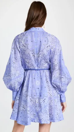 Zimmerman Violet Button Up Mini Dress in Cornflower Bandana Print Size 1 / Au 10 for rent on The Volte - image 6