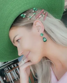 Morgan & Taylor Macy Boater hat in Green for rent on The Volte - image 3