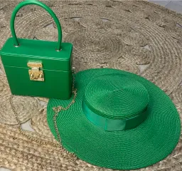 Morgan & Taylor Macy Boater hat in Green for rent on The Volte - image 8