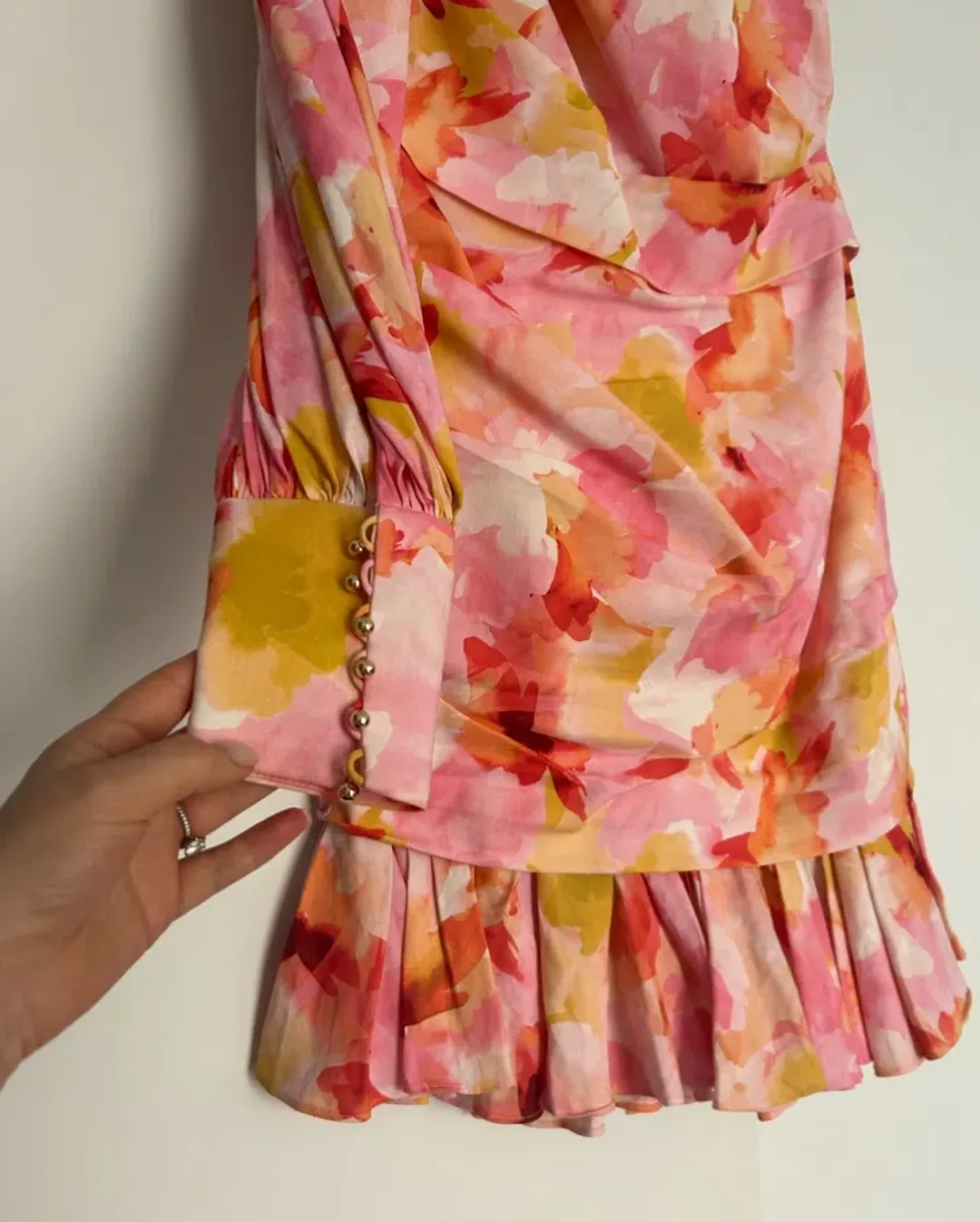 Acler Lawson Pink Floral Dress Size 12 for rent on The Volte - main image