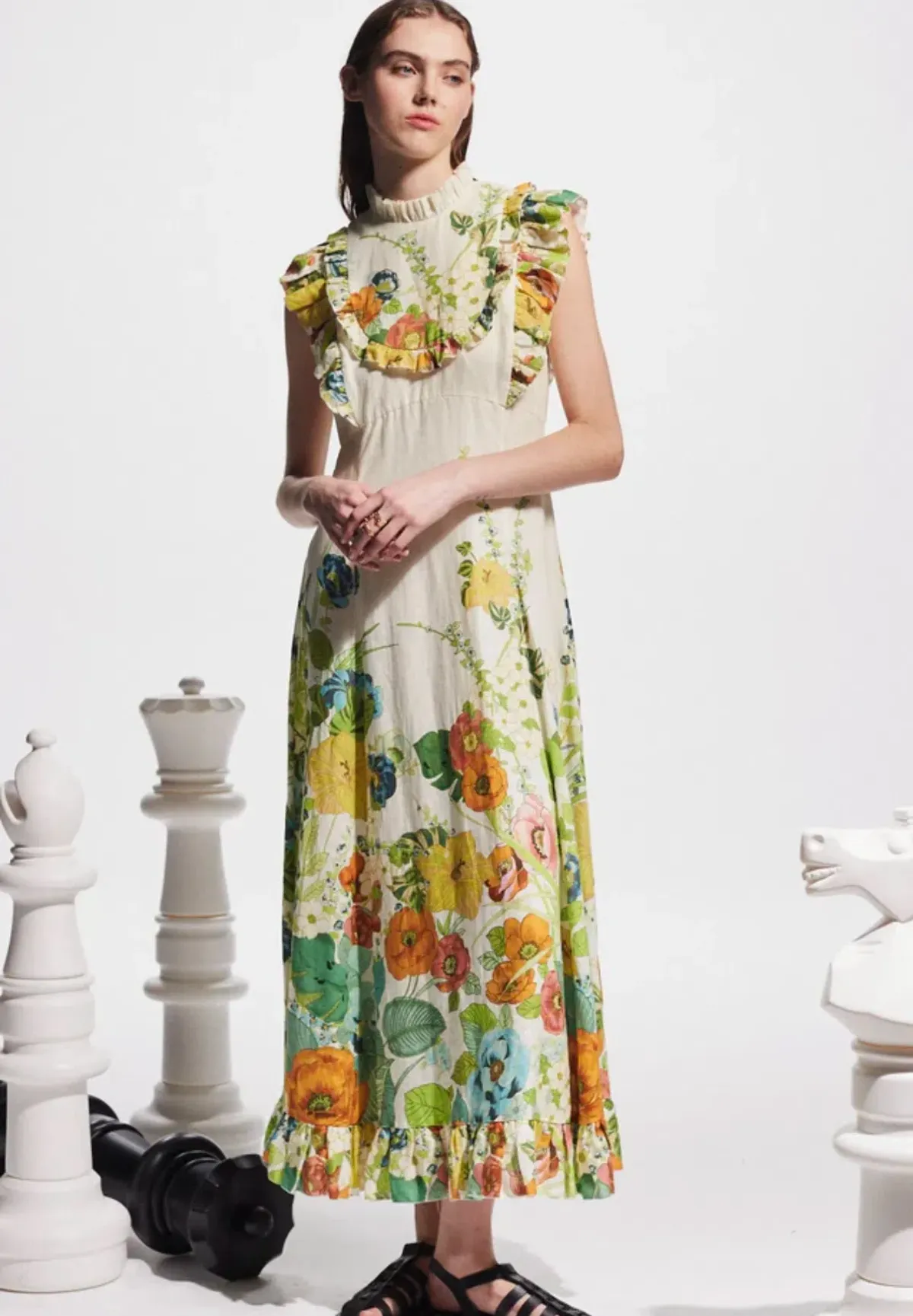 Alemais Constance Midi Dress Floral Size 16 - Image 2