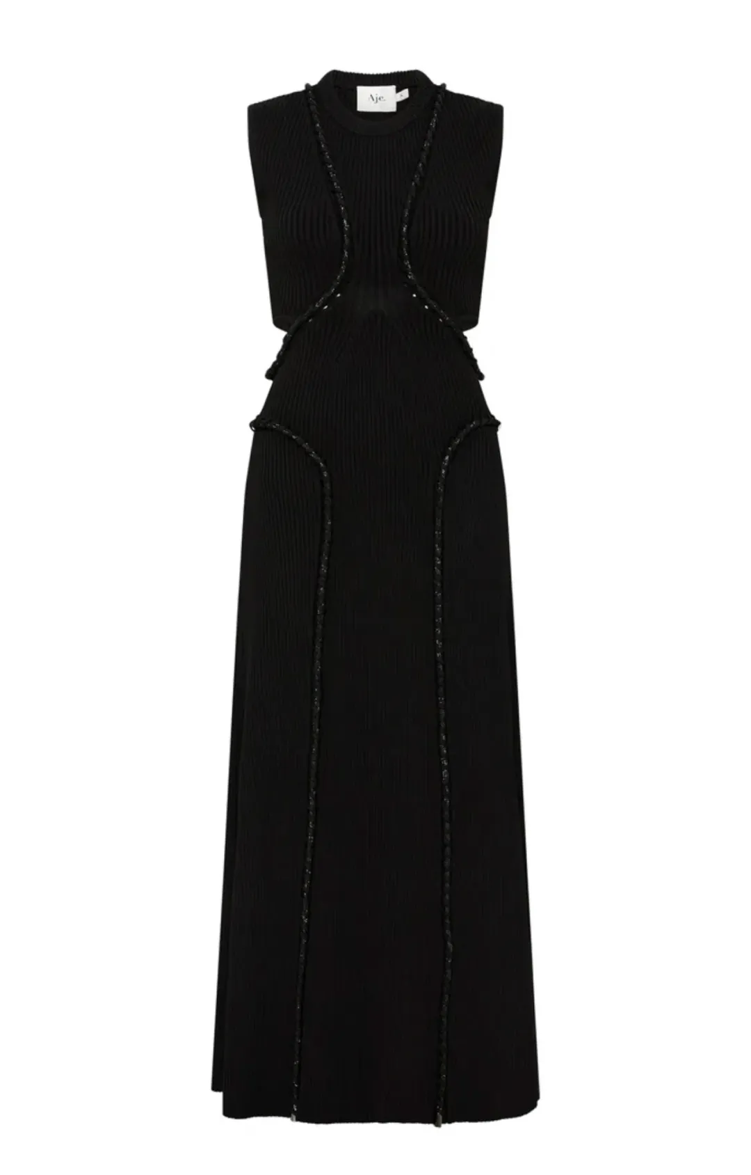 AJE Arp Cut Out Midi Dress Black Size S / Au 8 for rent on The Volte - main image