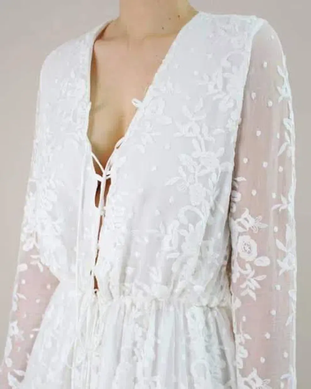 Zimmermann Roza Silk Veil Gathered Dress White With Slip Size 3/AU 14 for rent on The Volte - main image