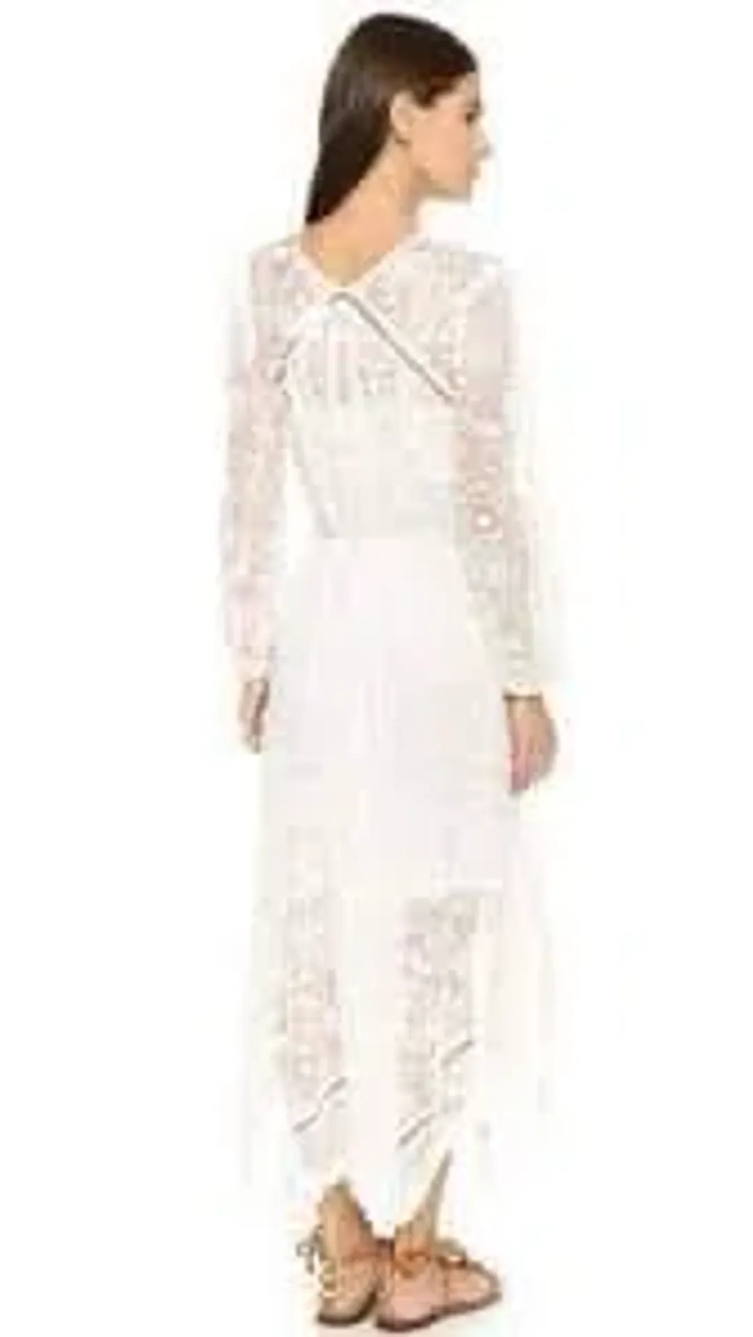 Zimmermann Roza Silk Veil Gathered Dress White With Slip Size 3/AU 14 for rent on The Volte - main image