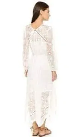 Zimmermann Roza Silk Veil Gathered Dress White With Slip Size 3/AU 14 for rent on The Volte - image 4