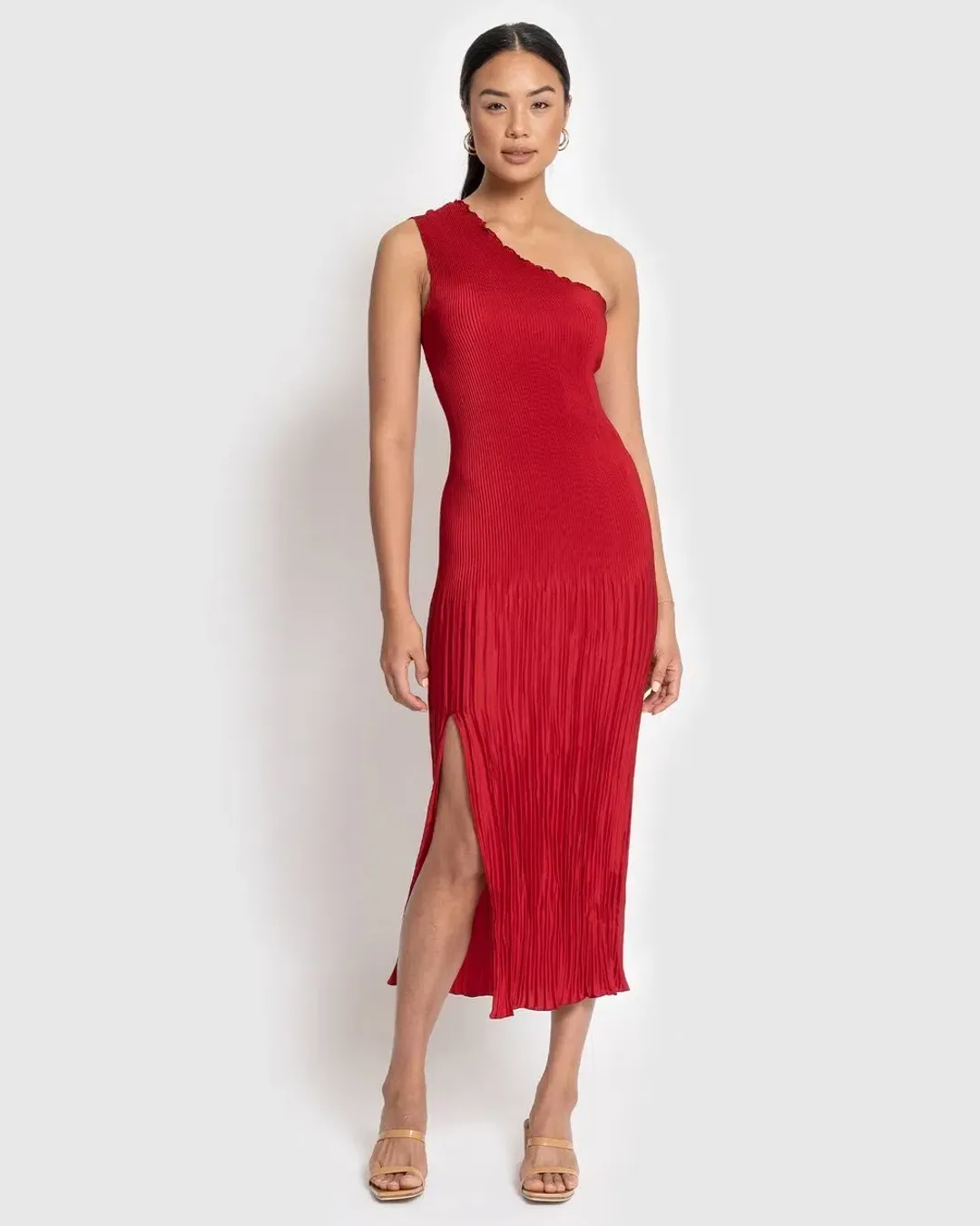 L'Idee Soiree One Shoulder Gown Red Size 10 for rent on The Volte - main image