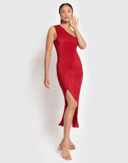 L'Idee Soiree One Shoulder Gown Red Size 10 for rent on The Volte - image 1