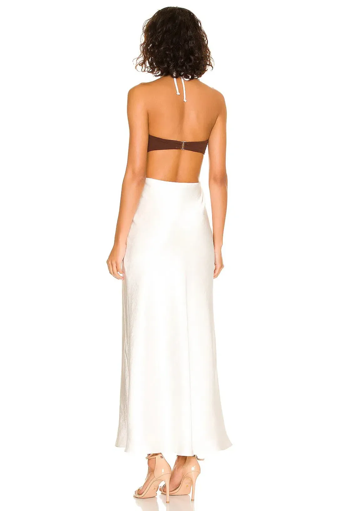 Bec & Bridge Nadia Cut Out Dress Chocolate/Ivory Size 6 for rent on The Volte - main image