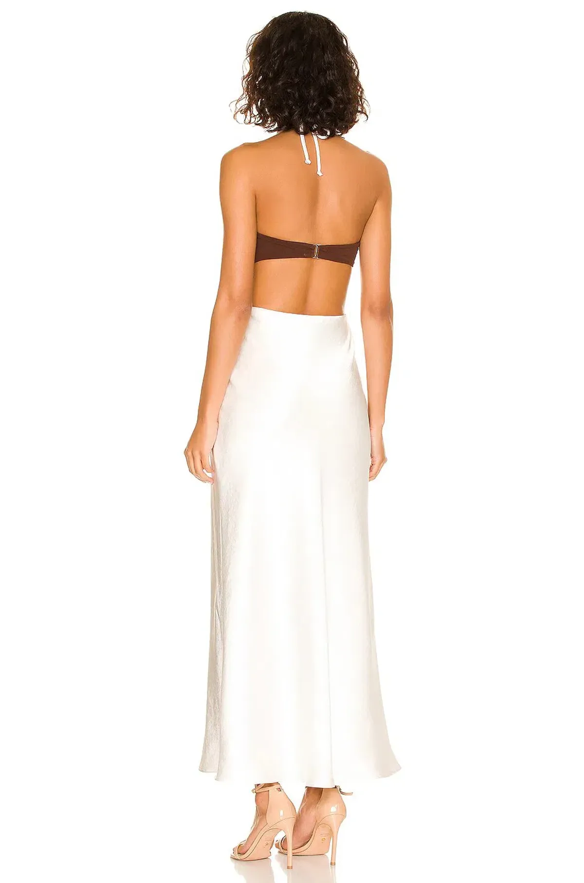 Bec & Bridge Nadia Cut Out Dress Chocolate/Ivory Size 6 - Image 2