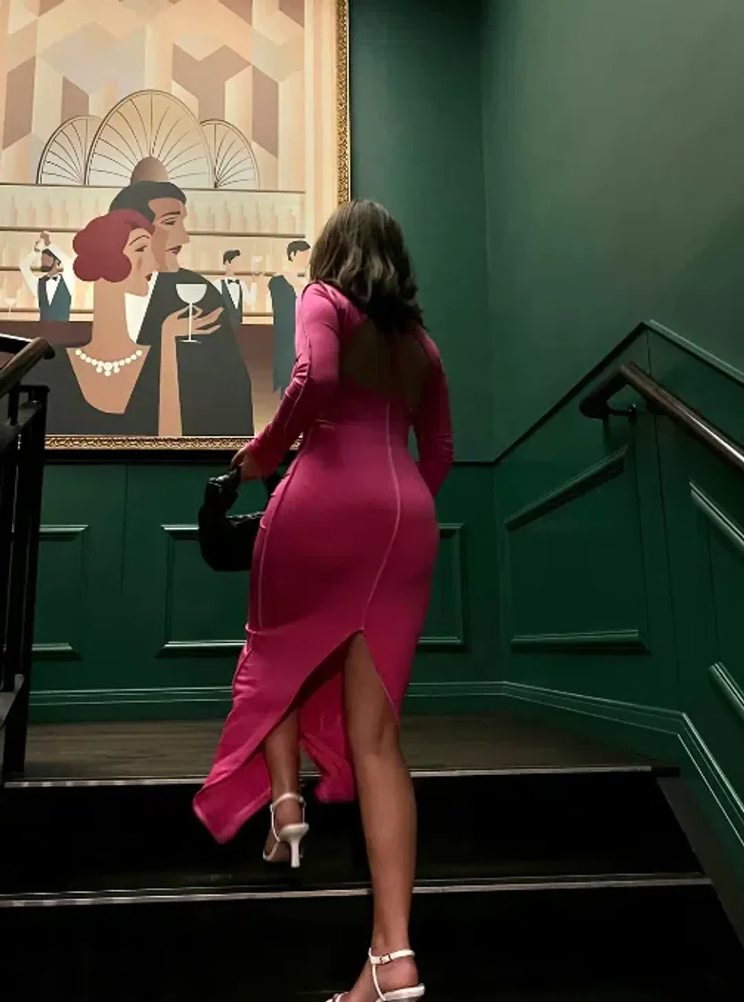 Odysseus & Penelope Neon Pink Contrast Maxi Dress Pink Size AU 6 for rent on The Volte - main image