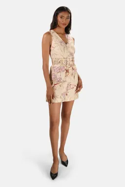 Zimmermann Sabotage Belted Mini Dress Cream Wisteria Size 0/Au 8 for rent on The Volte - image 1