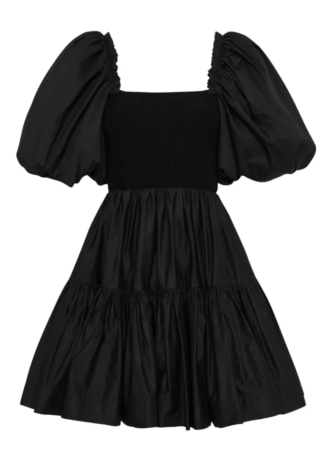 Aje Casa Puff Mini Dress Black Size 8 for rent on The Volte - main image
