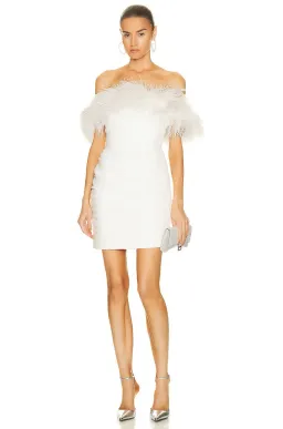 Rachel Gilbert Zion Mini Feathers Dress Ivory Size S / AU 8 for rent on The Volte - image 1