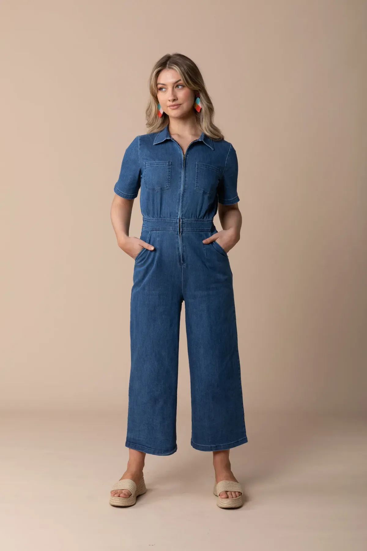 Frock Me Out Denim Freestyler Jumpsuit Vintage Wash Size 18 - Image 1