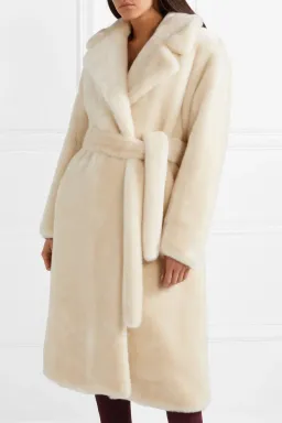 Tibi Luxe Faux Fur Oversized Coat Cream Size 10 for rent on The Volte - image 3