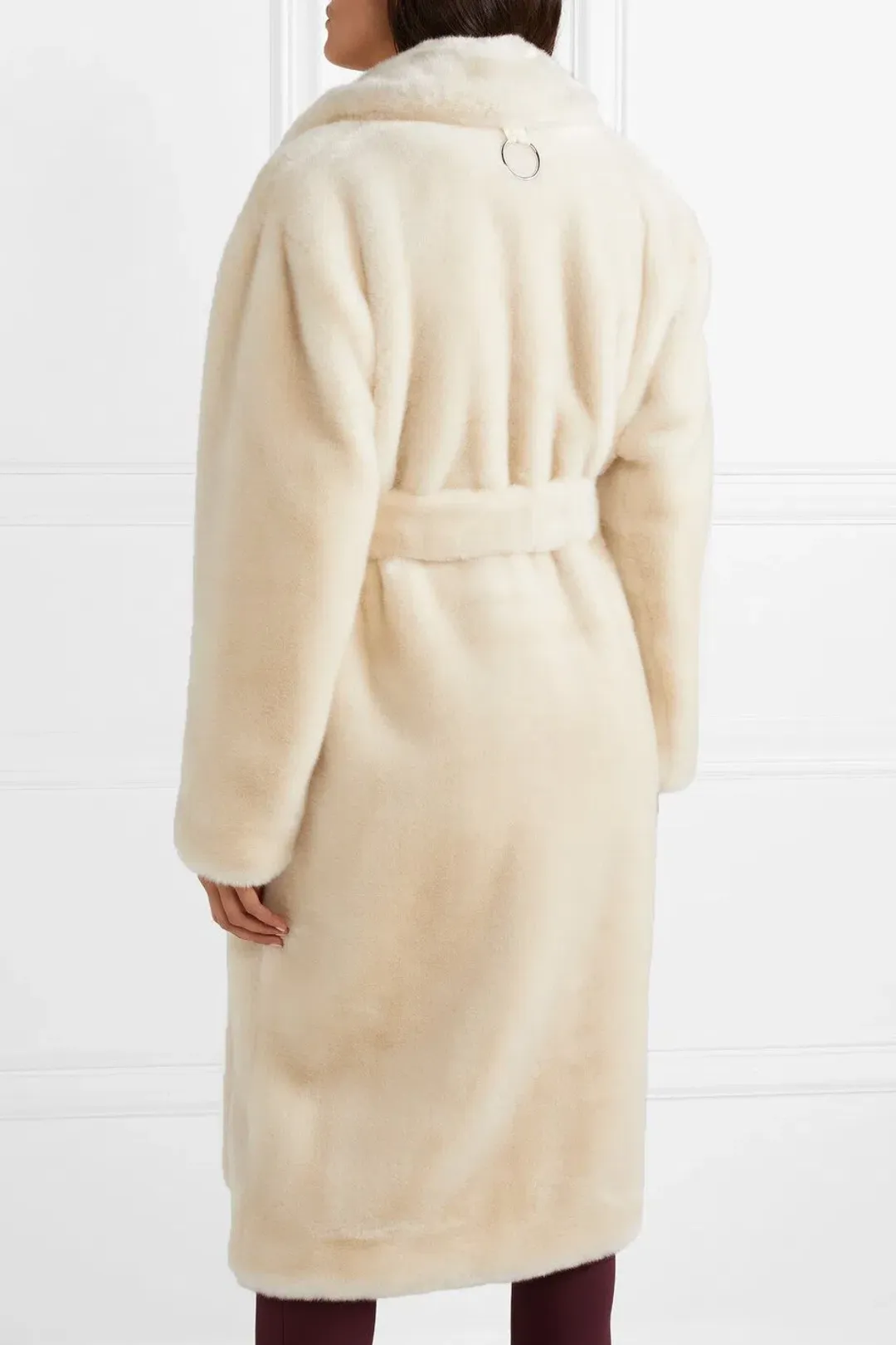 Tibi Luxe Faux Fur Oversized Coat Cream Size 10 for rent on The Volte - main image