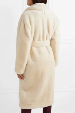 Tibi Luxe Faux Fur Oversized Coat Cream Size 10 for rent on The Volte - image 4