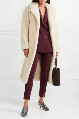 Tibi Luxe Faux Fur Oversized Coat Cream Size 10 for rent on The Volte - image 2