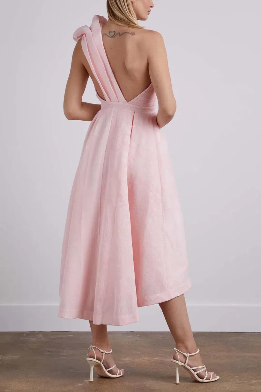 Rachel Gilbert Angus Midi Dress Pink Size AU 6 for rent on The Volte - main image