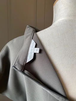 Veronika Maine Drapey Weave Drape Neck Midi Dress Khaki Size 14 for rent on The Volte - image 5