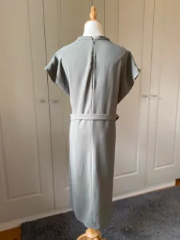 Veronika Maine Drapey Weave Drape Neck Midi Dress Khaki Size 14 for rent on The Volte - image 4