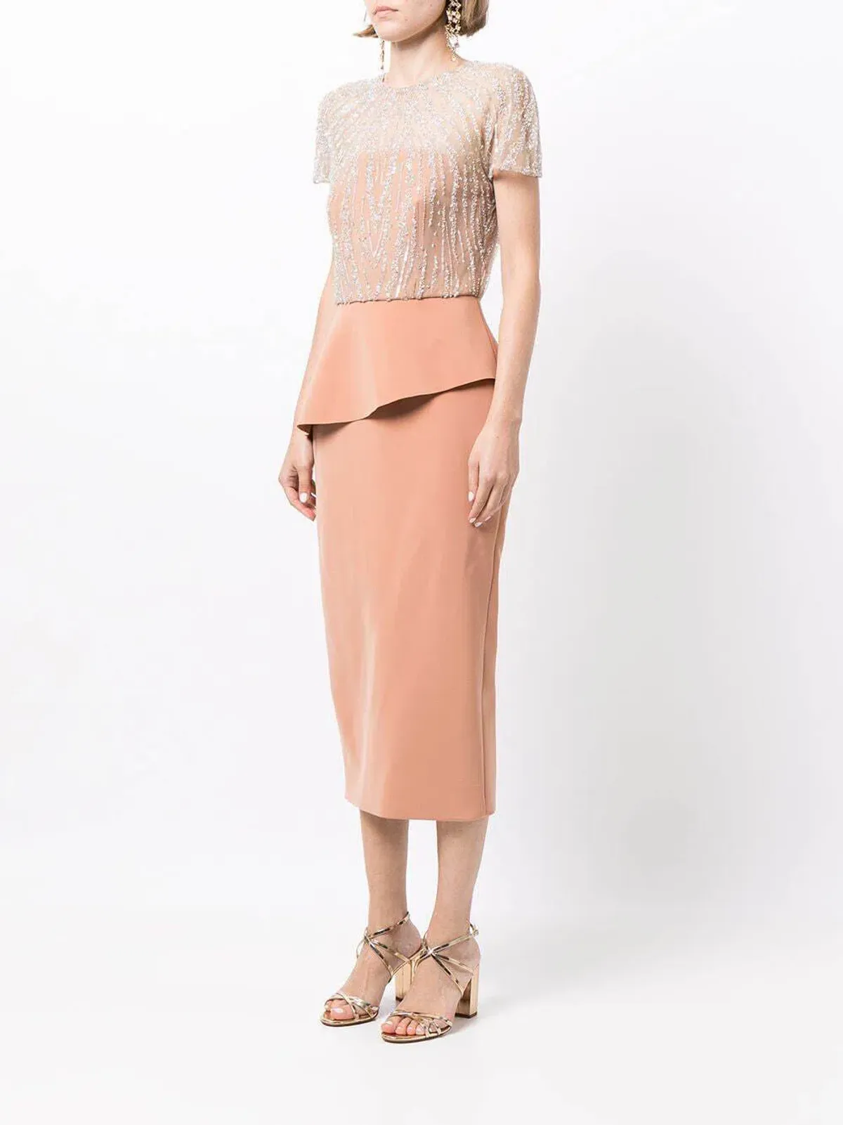 Rachel Gilbert Cole Midi Dress Terracotta Nude Size 14 - Image 1