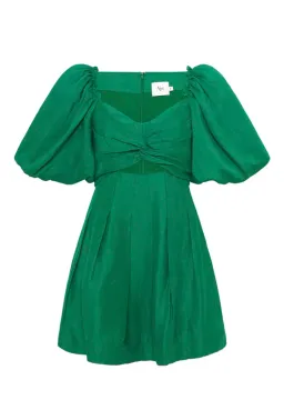 Aje Dusk Knot Puff Sleeve Mini Dress Green Size 14 for rent on The Volte - image 4