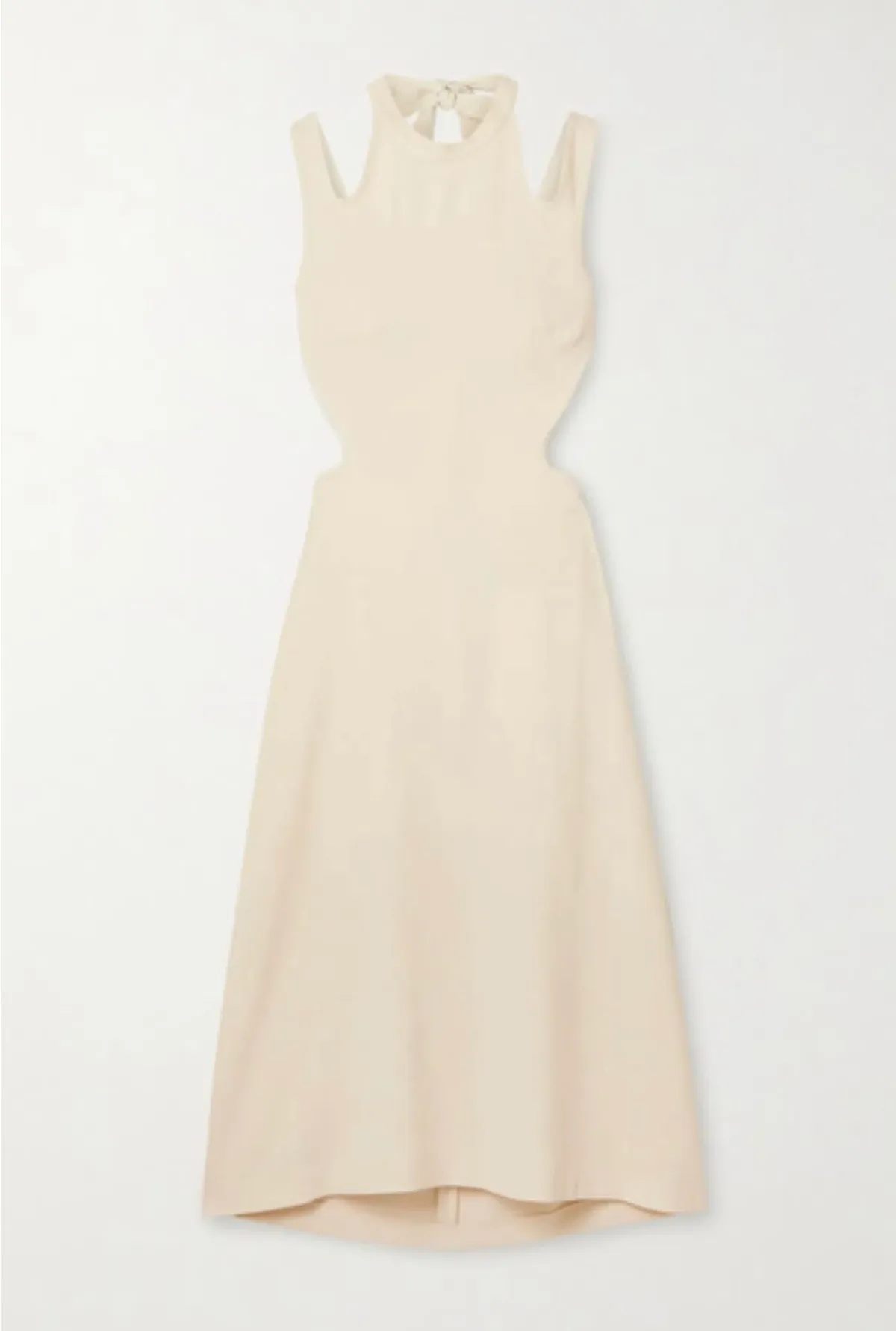 Dion Lee Tie Back Cut Out Crepe Midi Dress Cream Size M/Au 10 - Image 3