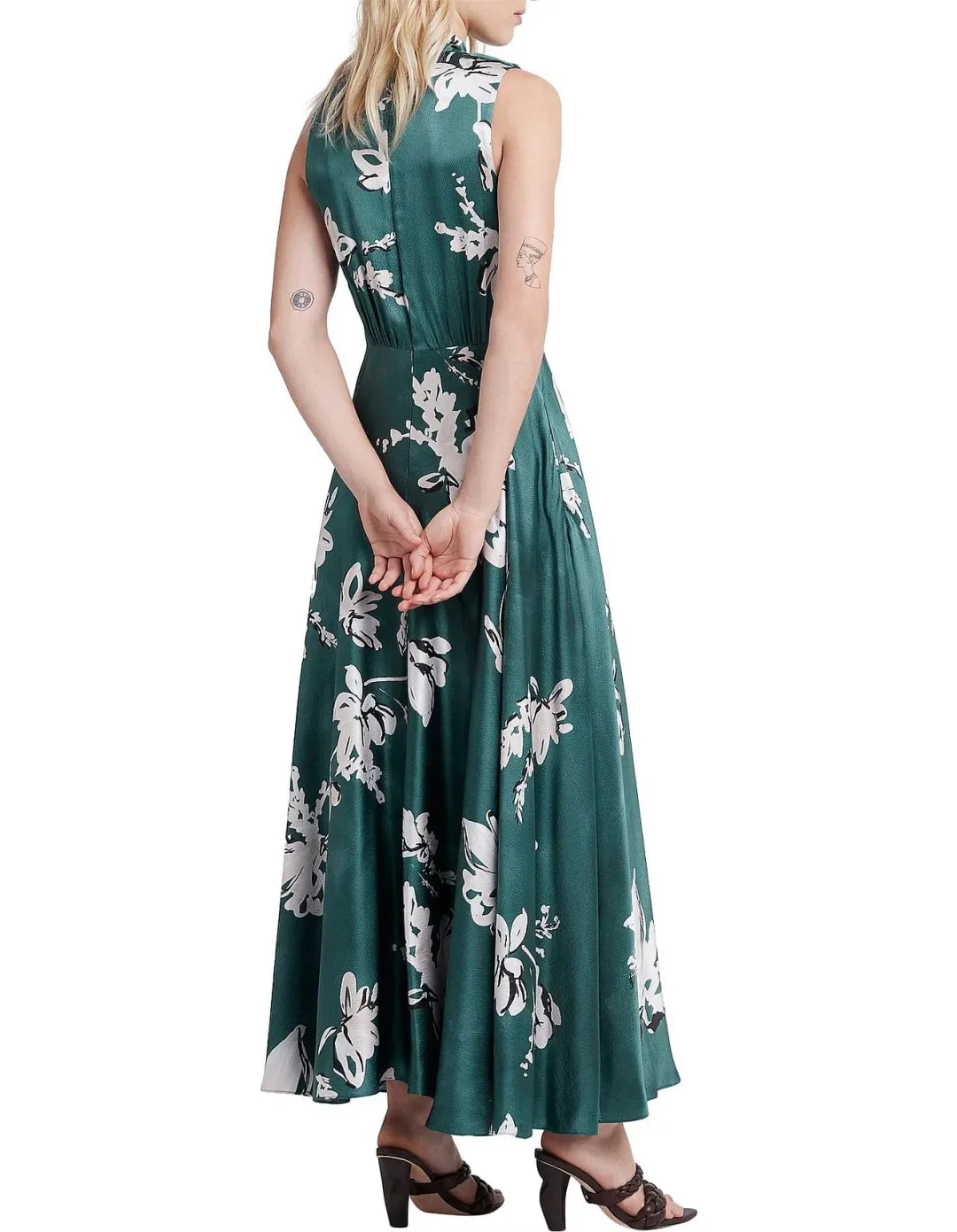 Aje Efflorescent Midi Dress Green Size 6 for rent on The Volte - main image