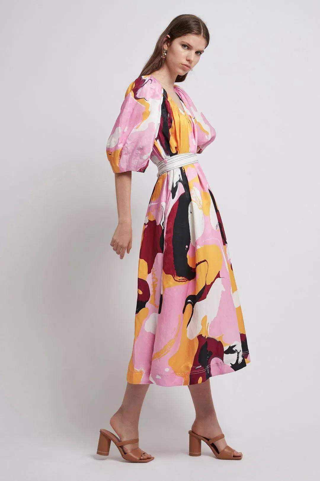 Aje Psychedelia Smock Dress Midi Dress Print Size 6 for rent on The Volte - main image