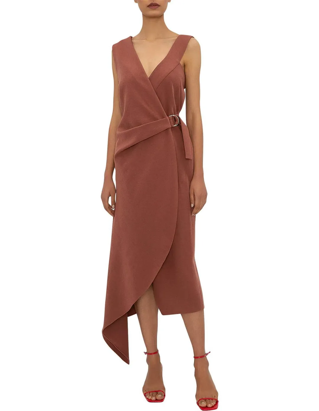 Bianca Spender Copper Chloe Dress Copper Brown Size 10 for rent on The Volte - main image