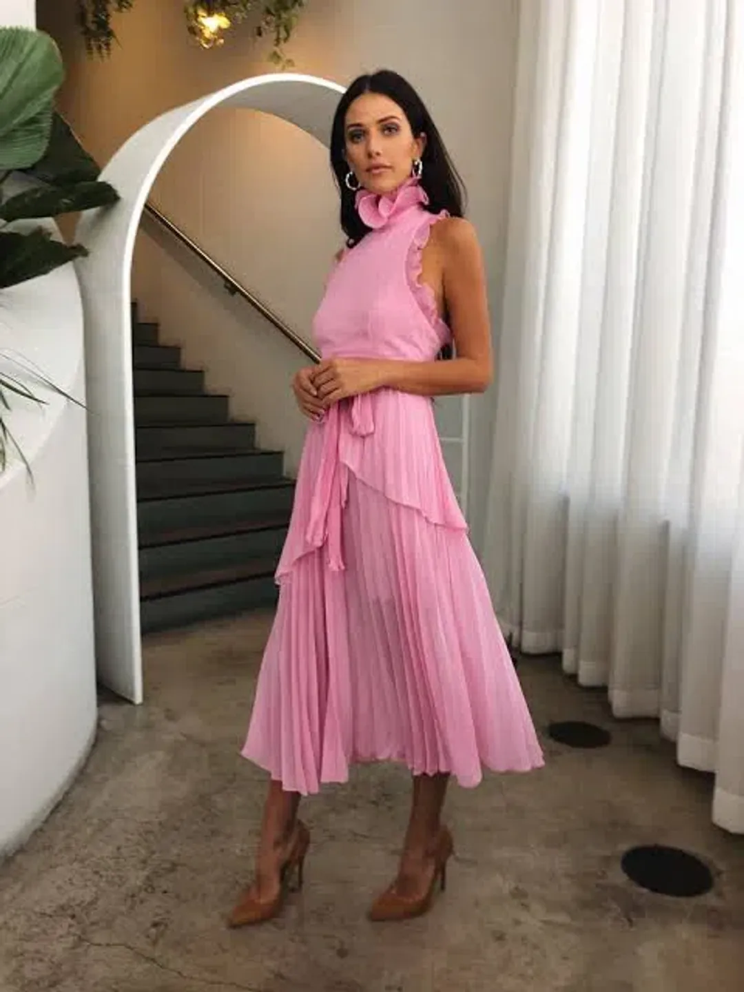 Talulah Jodi Midi Dress Pink Size 6 for rent on The Volte - main image