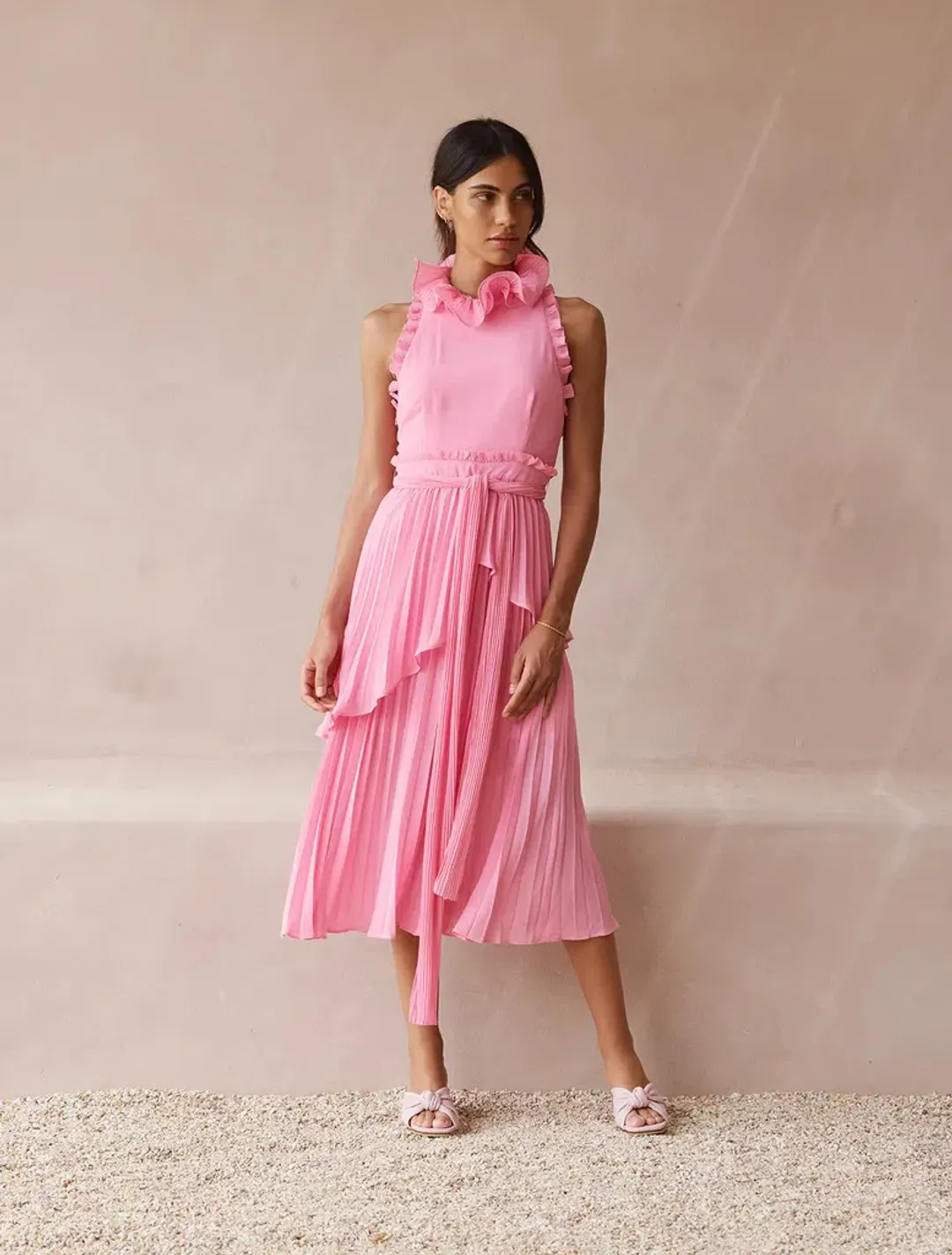 Talulah Jodi Midi Dress Pink Size 6 for rent on The Volte - main image