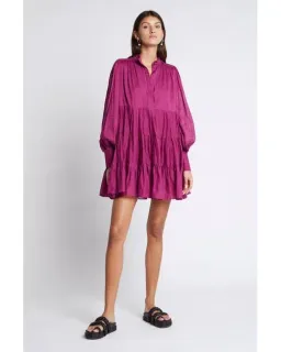 Aje Romance Smock Mini Dress Fuchsia Size 14 / XL for rent on The Volte - image 1