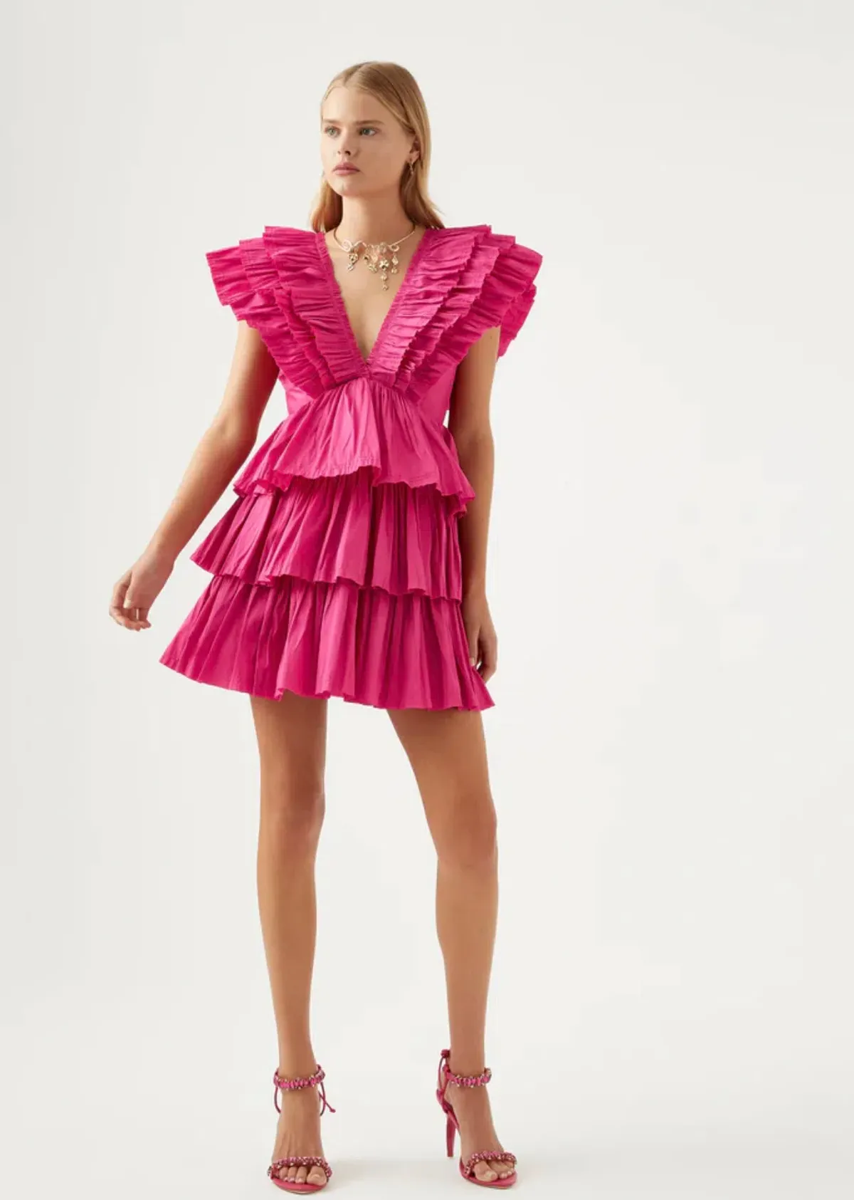 Aje Rhythmic Frilled Mini Dress Pink Size 6 / XS - Image 1