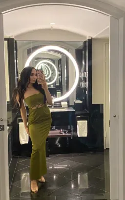 Christopher Esber Strapless Infinity Looptie Dress Green Size 6 for rent on The Volte - image 1