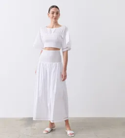 Joslin Yoko Cotton Skirt/Dress in Optical White Size 10 for rent on The Volte - image 1