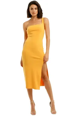 Bec and Bridge Ariel Midi Dress Yellow Size 8 for rent on The Volte - image 1
