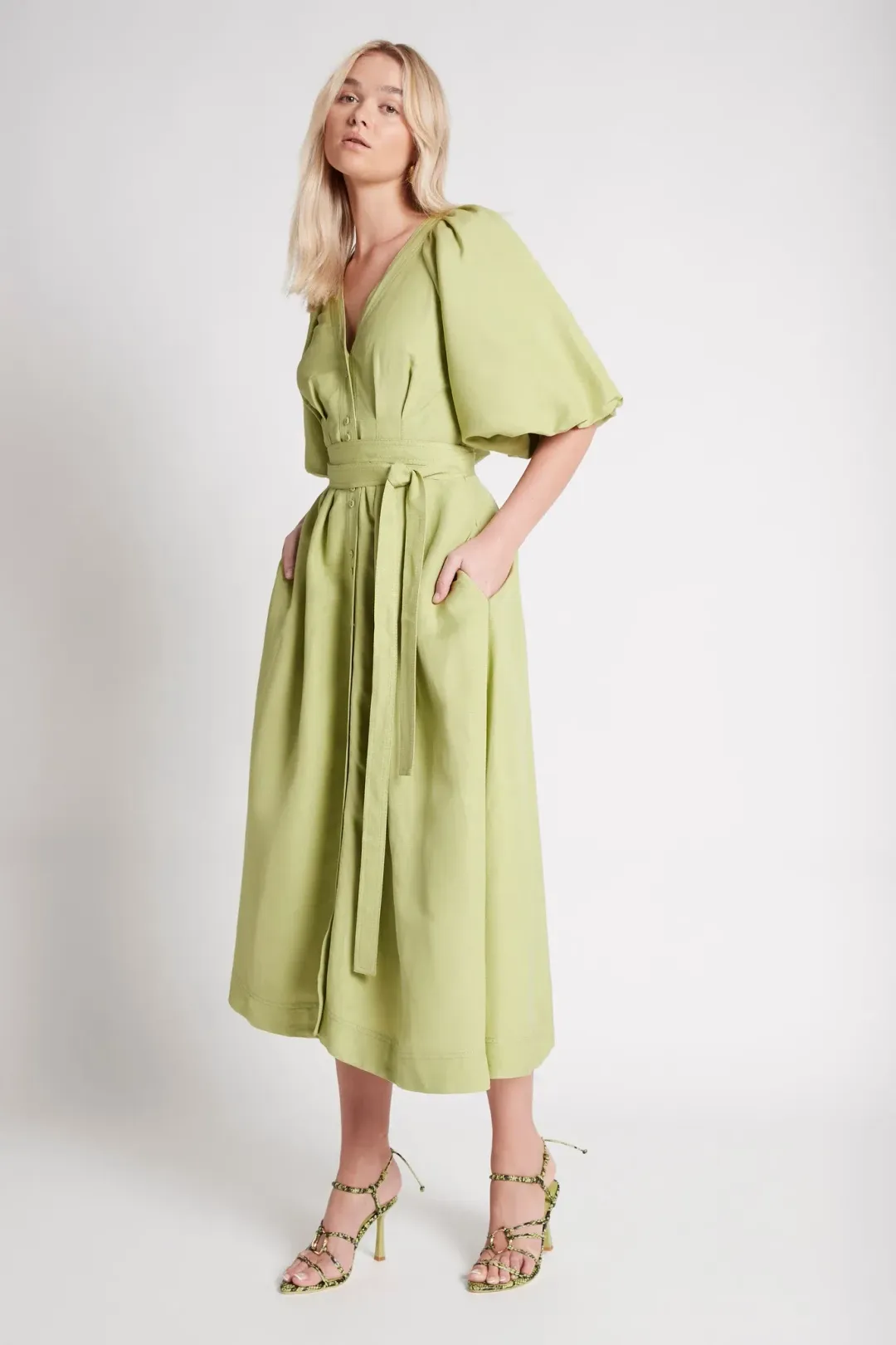Aje Evermore Dress Green Size 10 for rent on The Volte - main image