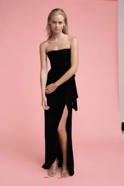 Manning Cartell Asymmetrical Games Strapless Gown Black Size 6 for rent on The Volte - image 5