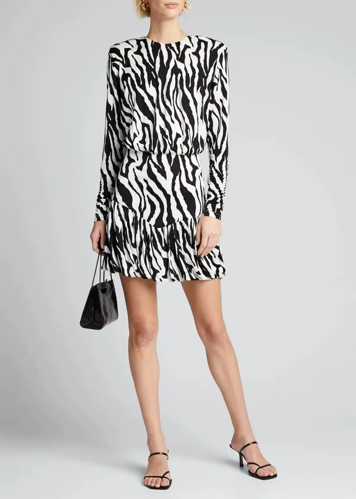 Rotate By Birger Christensen Alina Long-Sleeve Dress Zebra Print Size XS/Au 6 - Image 1