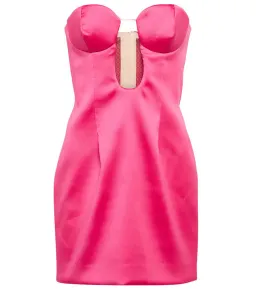 Magda Butrym Strapless Satin Bustier Mini Dress Pink Size 8 for rent on The Volte - image 3