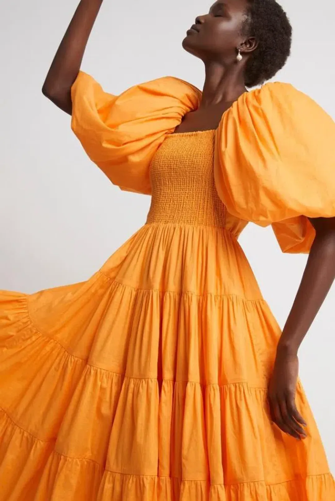 AJE Cherished Midi Dress Marigold Size 6 for rent on The Volte - main image