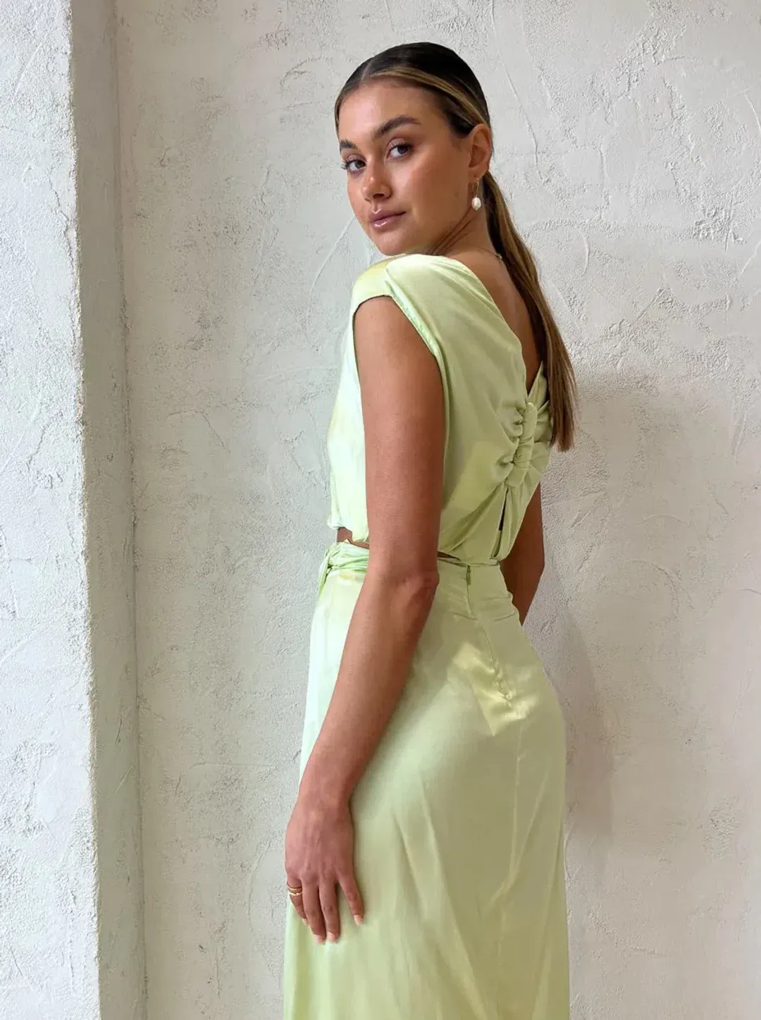 Ginia Indy Skirt and Top in Lime Size 10 for rent on The Volte - main image