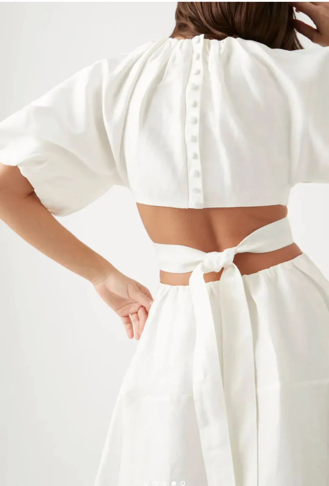 Aje Mimosa Cut Out Midi Dress White Size 8 for rent on The Volte - main image