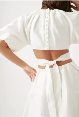 Aje Mimosa Cut Out Midi Dress White Size 8 for rent on The Volte - image 2